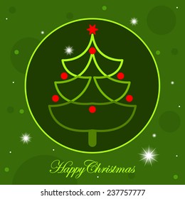 Vector green Christmas greeting card