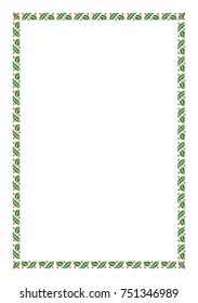 Vector Green Christmas Holly Border