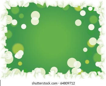 Vector green christmas lights background