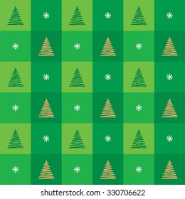 Vector Green Christmas pattern