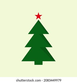 vector green christmas tree. beautiful spruce. new year theme