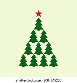 árbol de navidad verde vectorial. hermoso fresco. tema del año nuevo