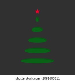 Vektorgrüner Weihnachtsbaum. schöne Fichte. Neujahrsthema