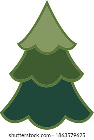 vector green christmas tree. green three-tiered tree