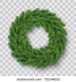 vector green christmas wreath