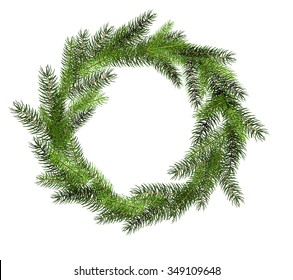 vector green christmas wreath, vector green christmas wreath, Green color on white background with copy space