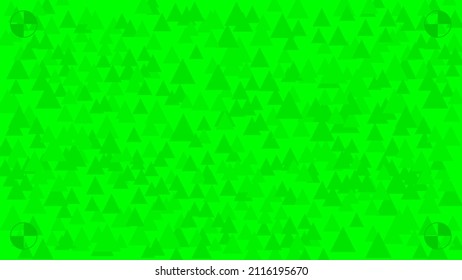 Vector green chroma key screen with vfx motion tracking markers triangles pattern. A circle track points divided into sectors