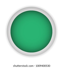 Vector - Green Circle Button on White Background