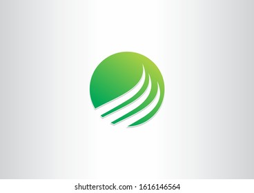 Vector green circle with curve concept