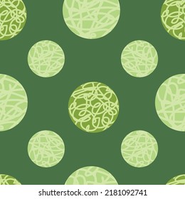 Vector green circles dots seamless pattern background. Perfect for card, invitation, poster, diary, album, sketchbook cover, textile, fabric.