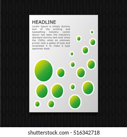 vector green circles flyer brochure design template