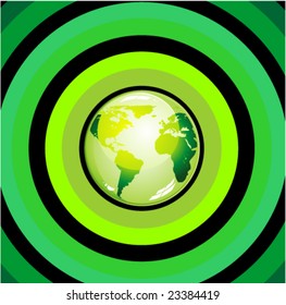 VECTOR Green Circles with a Glossy World icon