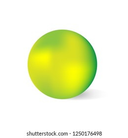 Vector green clear ball on white background with shadow