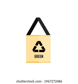 Vector of a green cloth bag.