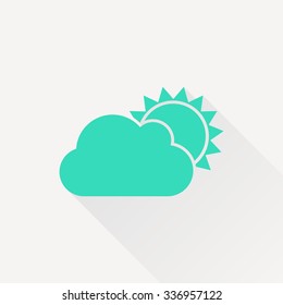 Vector green cloudiness icon on white background 