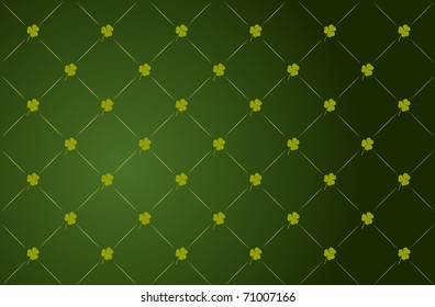 Vector green clover background for St. Patricks Day