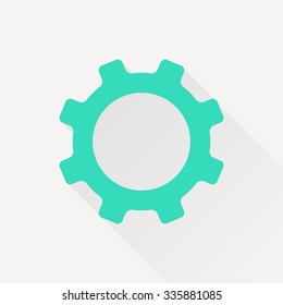 Vector green cogwheel icon on white background 