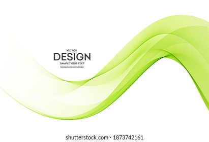 Vector green color abstract wave design element