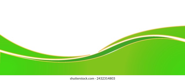 Vector green color background curve element with white space for text and message design, overlapping layers, vector