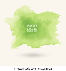 Vector green, color brush strokes. Watercolor Grunge isolated elements. Smoke brushes for your design. Freehand. Ink splash. Acrylic stamp. Vector illustration