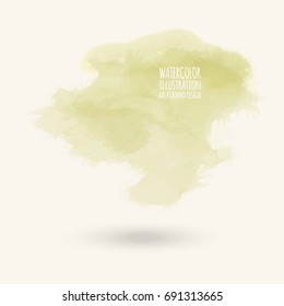 Vector green, color brush strokes. Watercolor Grunge isolated elements. Smoke brushes for your design. Freehand. Ink splash. Acrylic stamp. Vector illustration