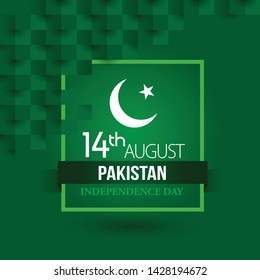 Vector green color Flat design, Illustration of Pakistan Icons, pattern, and landmarks. 14th August Pakistan Independence Day concept.