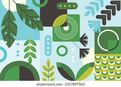 Vector with green color nature geometric