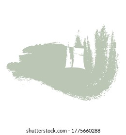Pintura de color verde vectorial, trazo de pincel de tinta, pincel, línea o textura. Elemento de diseño artístico sucio, cuadro, marco o fondo para texto.	