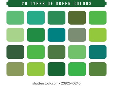 Vector green color palette collection