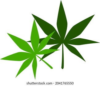 Vektorgrafik der grünen Cannabisblätter ist ideal für Logos und Hintergründe