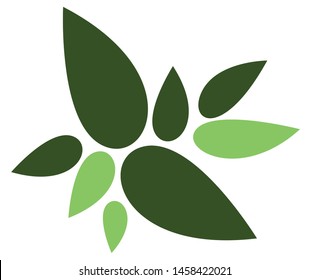 Vector green colored Eco leaf organic symbol logo