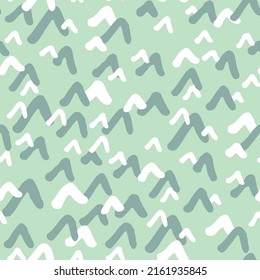 Vector green colourful abstract freehand seamless pattern background. 