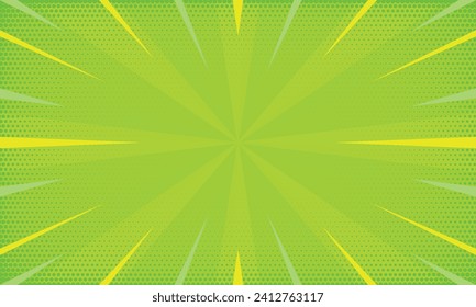 Fondo de historieta verde vector con medio tono.