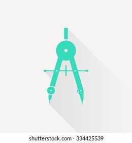 Vector green compasses icon on white background 