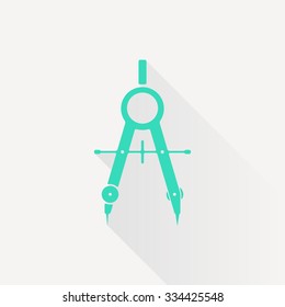 Vector green compasses icon on white background 