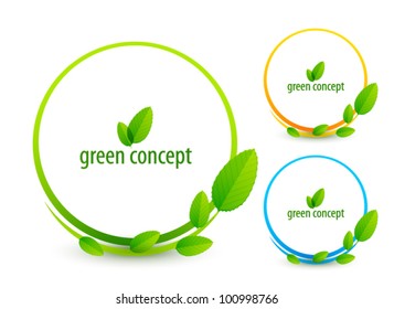 Vector green concept icon set