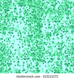 Vector Green Confetti Background. Abstract Decorative Circle Pattern