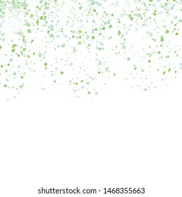 Vector Green Confetti Pattern Isolated on White Background.