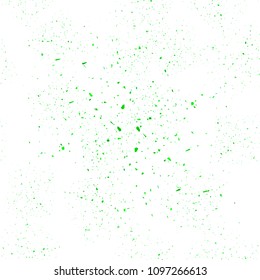 Vector Green Confetti Seamless Pattern Isolated on White Background. Set of Particles.