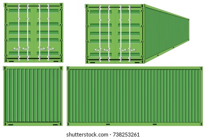 Vector of Green Container cargo