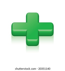 Vector Green Cross 3D (Red version is also available, please see inside my gallery)