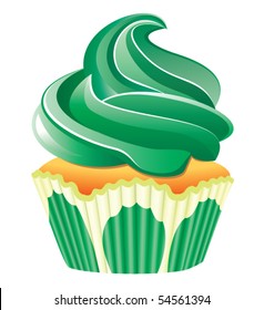 vector green cupcake