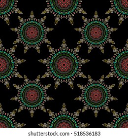 Vector green damask lace floral ornament. Delicate intricate decorated for wedding ceremonies, anniversary, party, events.