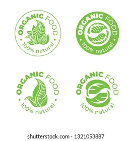 Vector green design element for logos. Organic food sign for package design