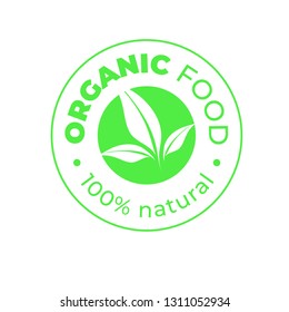 Vector green design element for organic natural logos. Organic logotype. Organic food sign for package design