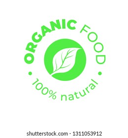 Vector green design element for organic natural logos. Organic logotype. Organic food sign for package design