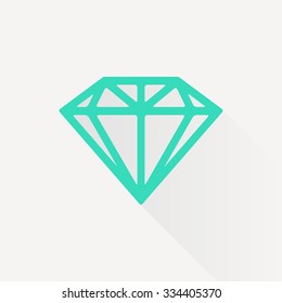 Vector green diamond icon on white background 