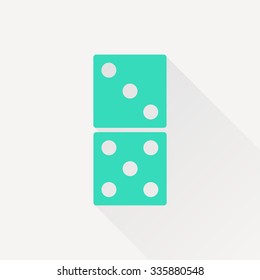 Vector green domino icon on white background 