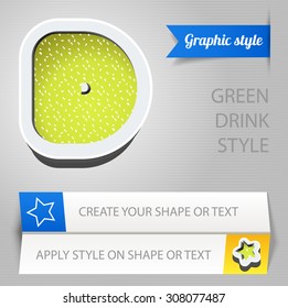 Vector green drink graphic style. You can apply this style to any fonts and objects