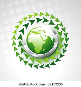 vector green earth with arrow in sides